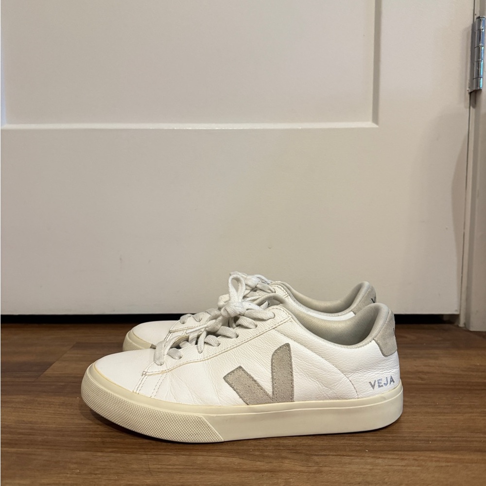 Veja White Campo Leather Sneakers